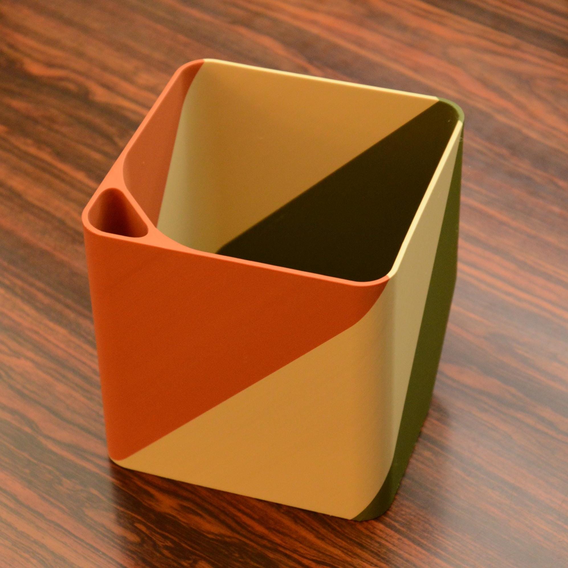 Sleek Cube Planter, Minimalist Bottom Watering Flower or Plant Pot, Modern Colors
