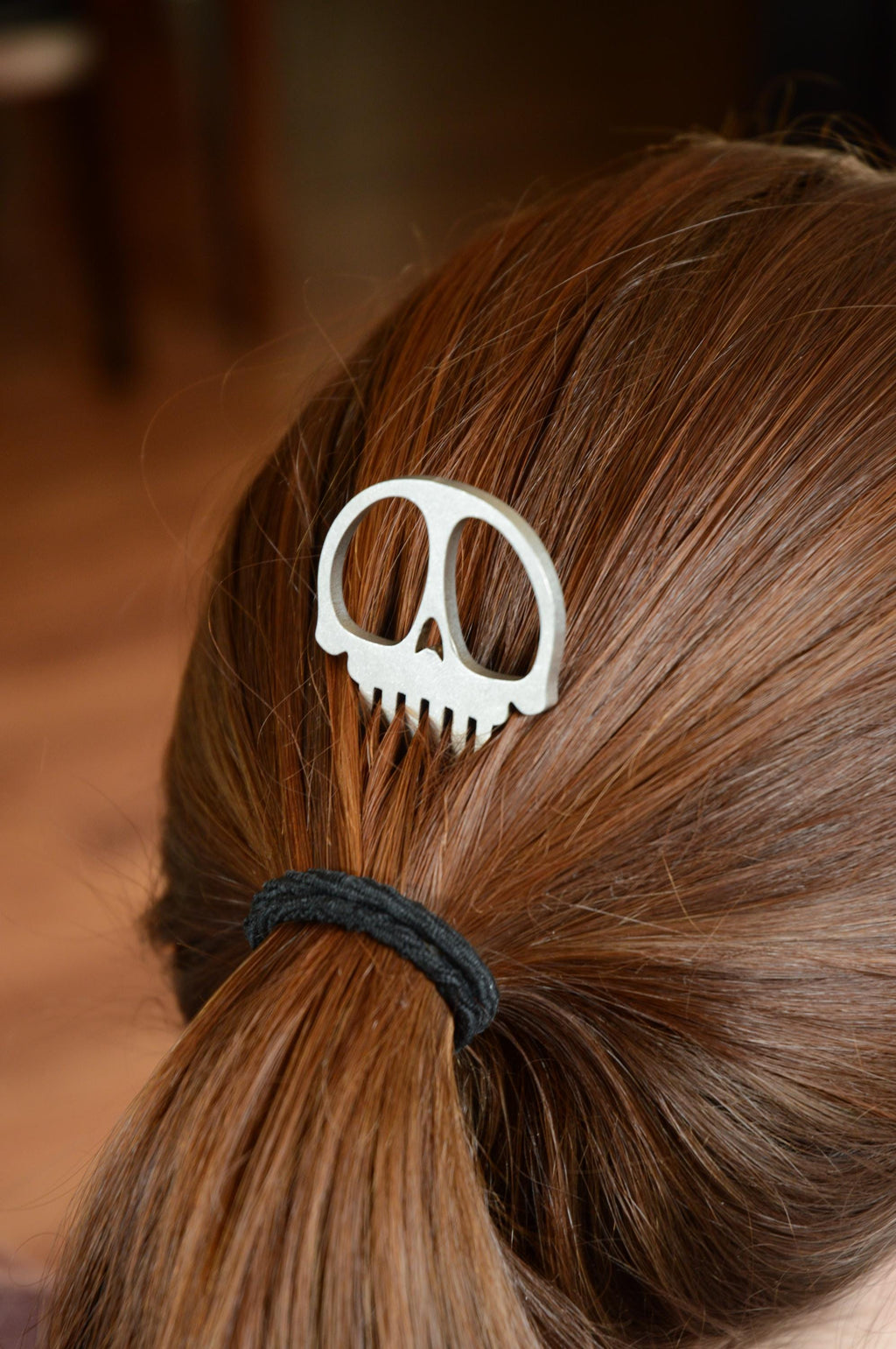 Stainless Steel Kawaii Skull Comb: Beard Comb Keychain Fidget Charm